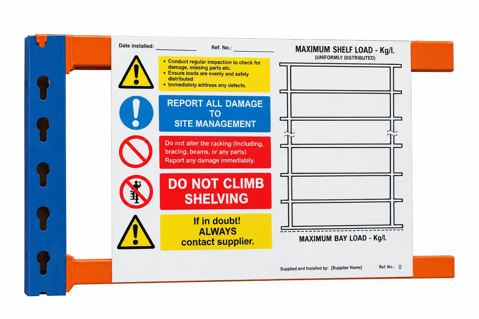 LOAD SIGNAGE BOARDS